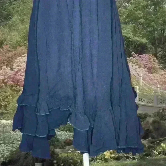 Y2k 90s Navy Blue Free People Fairy Mini Dress Size Small - Picture 3 of 9